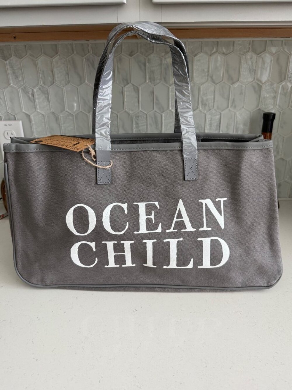 Ocean Child Canvas Tote Bag By Santa Barbara Design Studio Gray 20" W x 11" H x